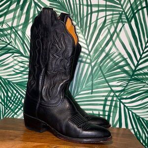 Lucchese 2000 Black Leather Cowboy Boots Women’s Size 6.5 B